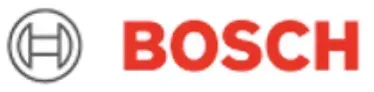 Bosch logo with a silver circle and the red word 
