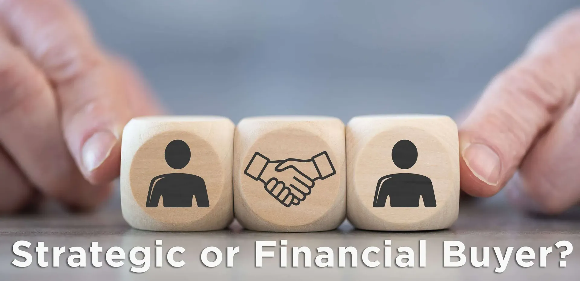 Hands placing wooden dice with human icons and handshake icon. Text reads, 