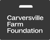 Carversville Farm Foundation logo: white text on dark gray background, a white bar at the top.