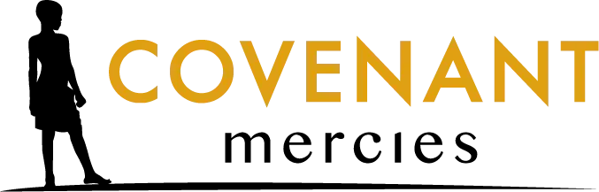 Logo with silhouette of person and text 