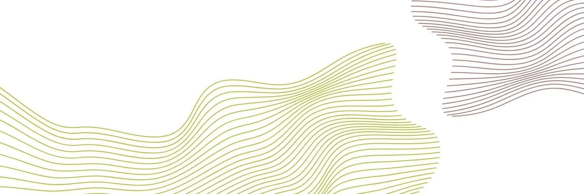 Abstract design of wavy lines in light green and gray on a white background.