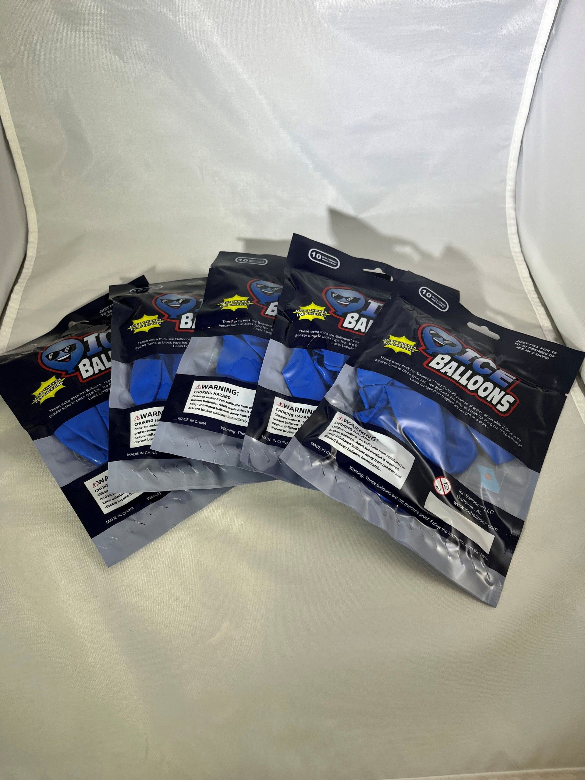 Six sealed packages of blue 