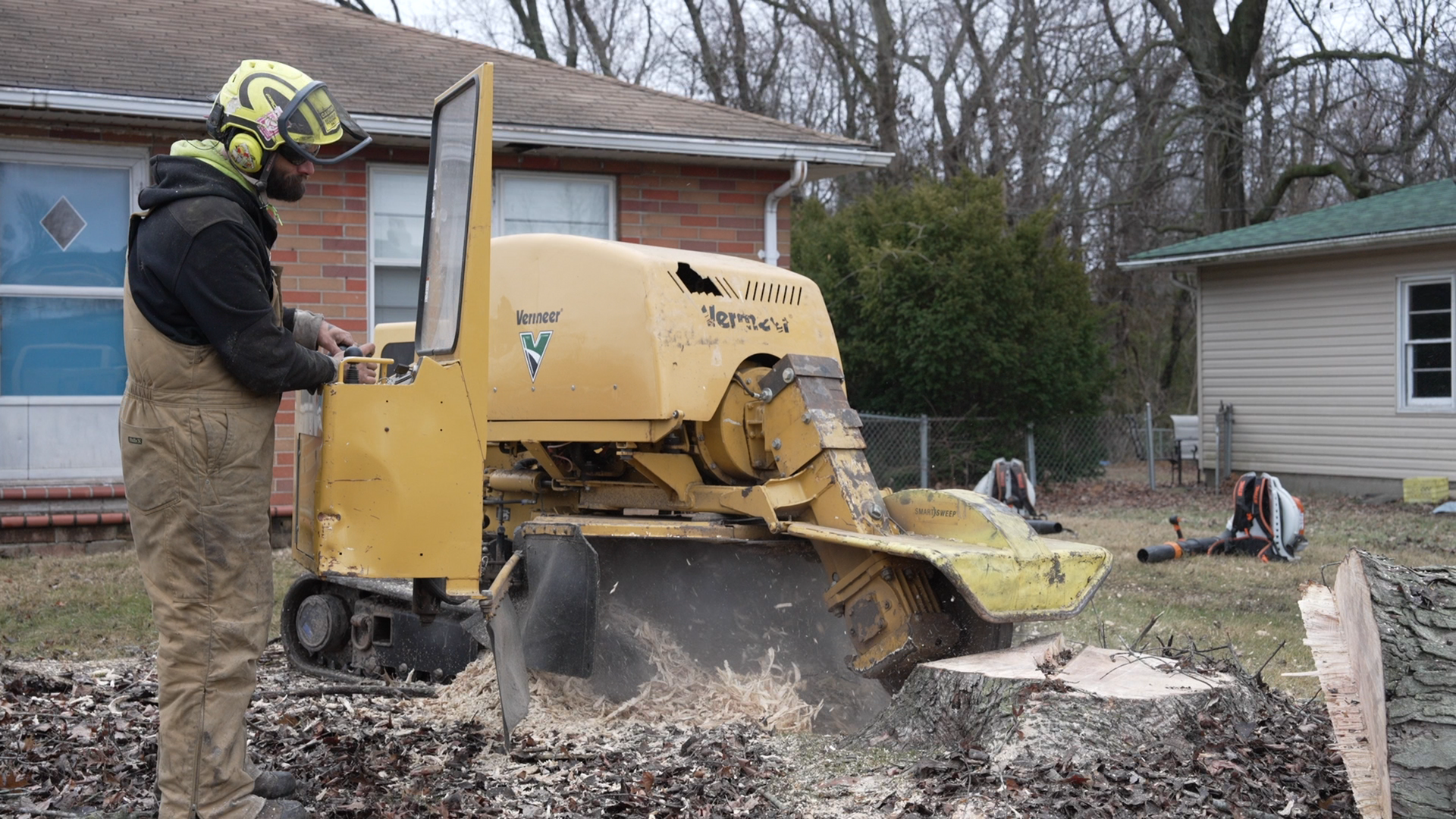 stump grinder being used near st louis, mo