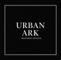 Urban Ark logo on a black square background with a white border. White text: Urban Ark, Inspired Spaces.