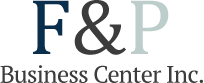 The logo for F & P Business Center INC.