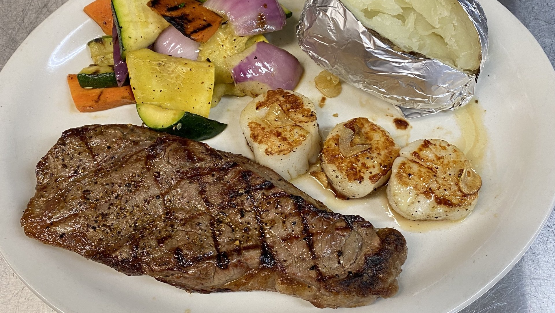 Steak and Scallops at Deacon's Restaurant in Wauconda, IL