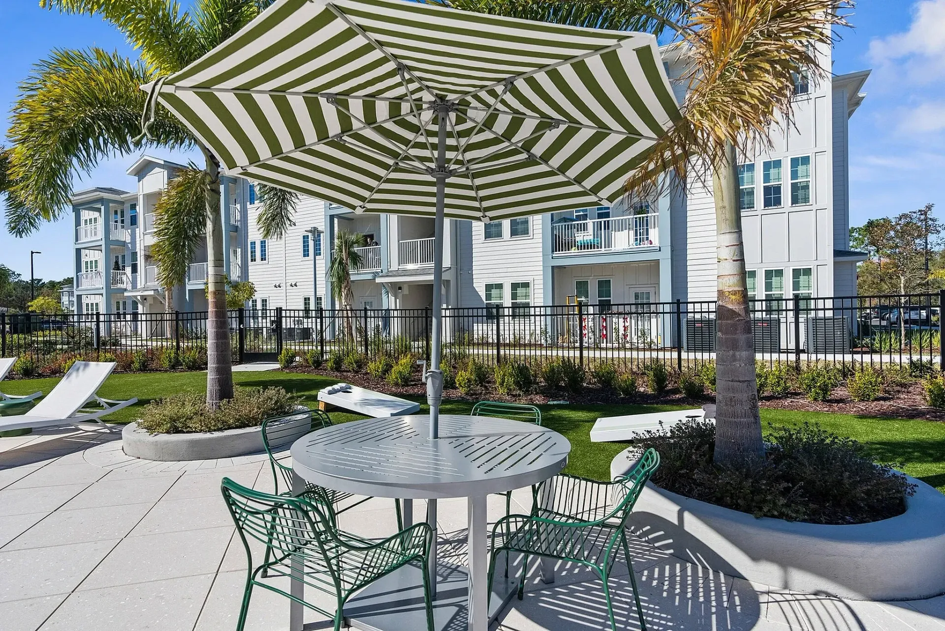Relax in the elegant outdoor space, perfect for leisurely afternoons under the sun.