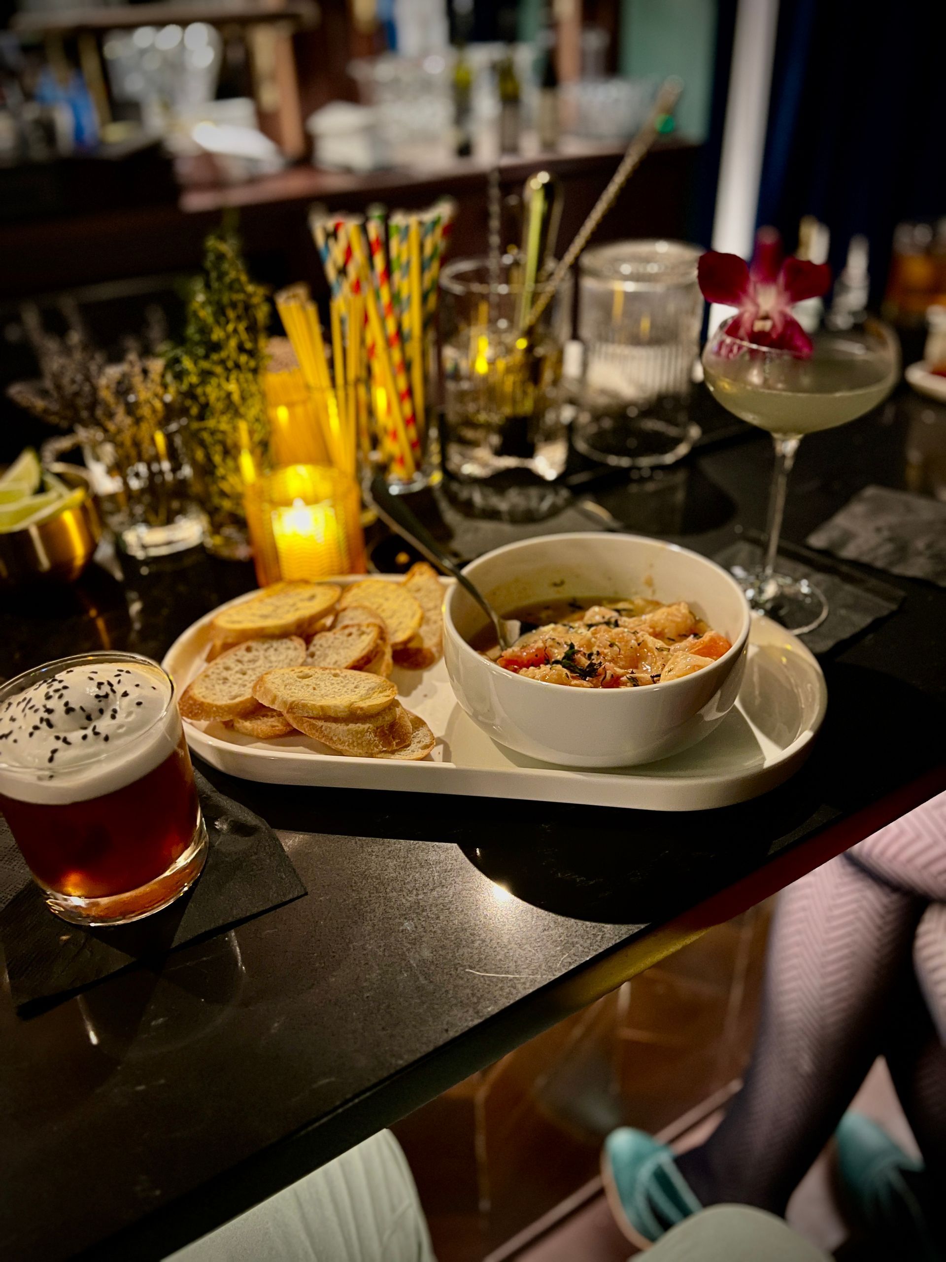 Food and drinks at Kin Bar in downtown Gainesville