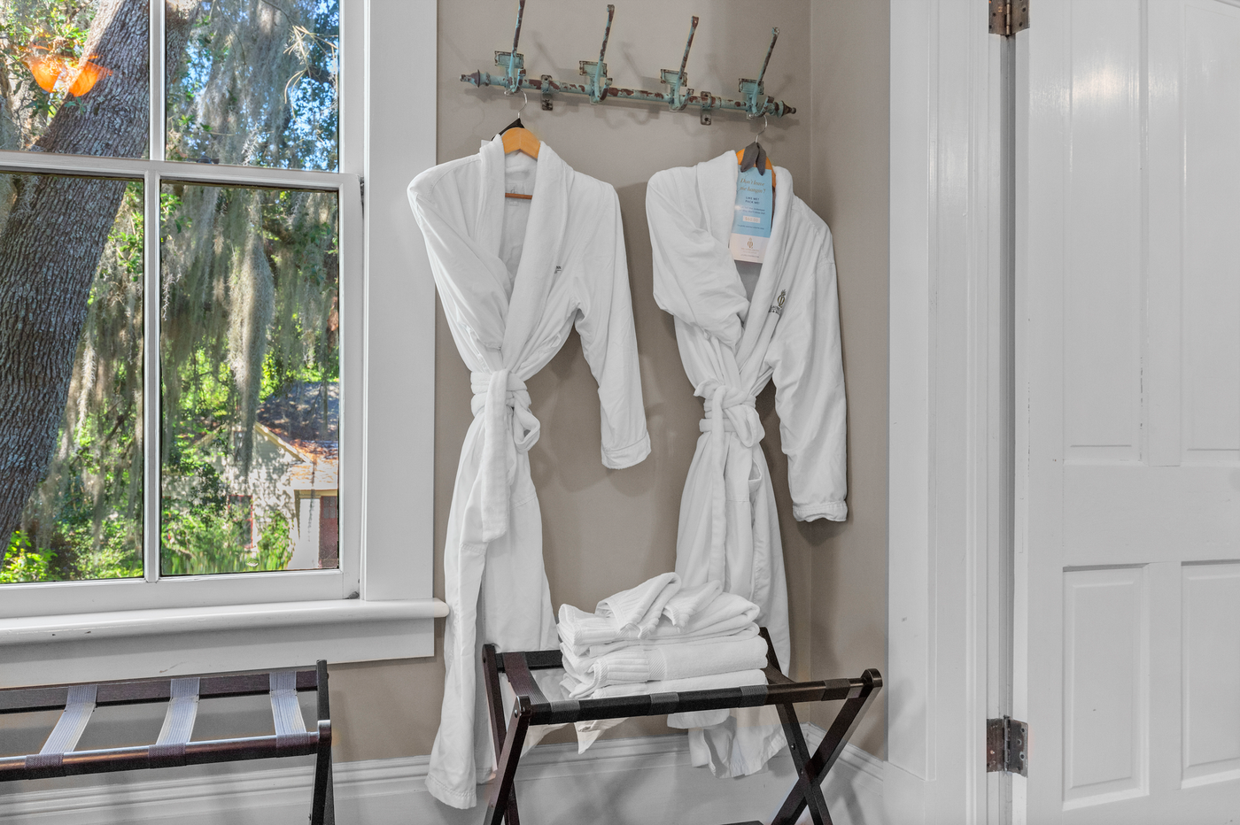 Our guests can enjoy our soft and comfortable robes during their visit at The Laurel Oak Inn.