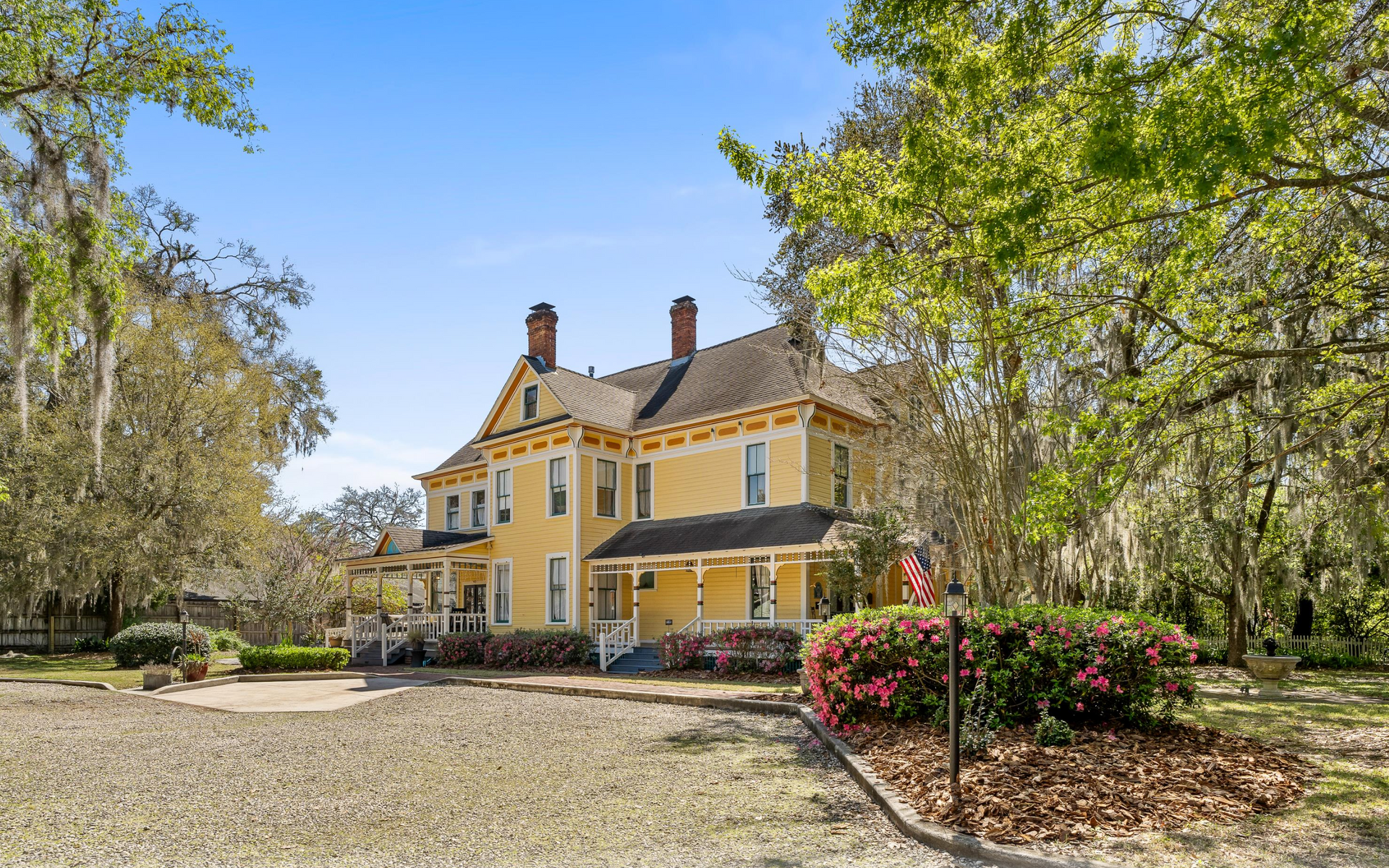 Paved area of backyard