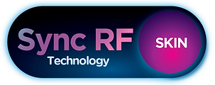 A button that says sync rf skin technology on it