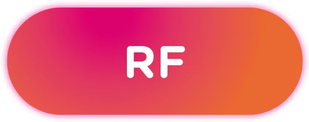 A red button with the word rf on it.
