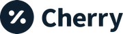 The logo for cherry is a black circle with the word cherry inside of it.