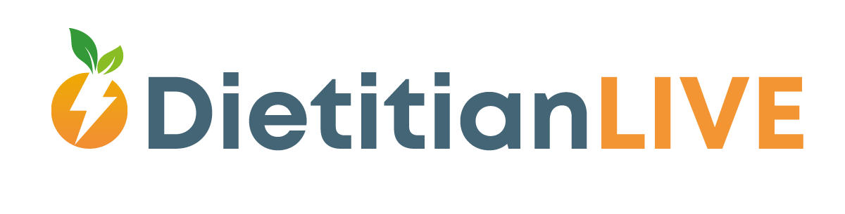 A logo for a website called dietitian live