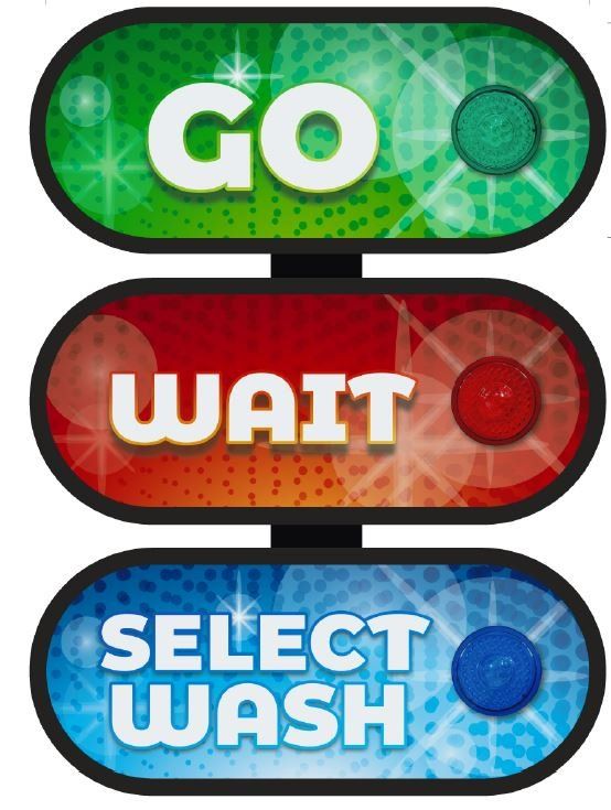 go, wait, select wash petit inbay  led lighted car wash signs