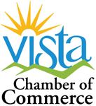 Vista Chamber of Commerce logo: blue text 