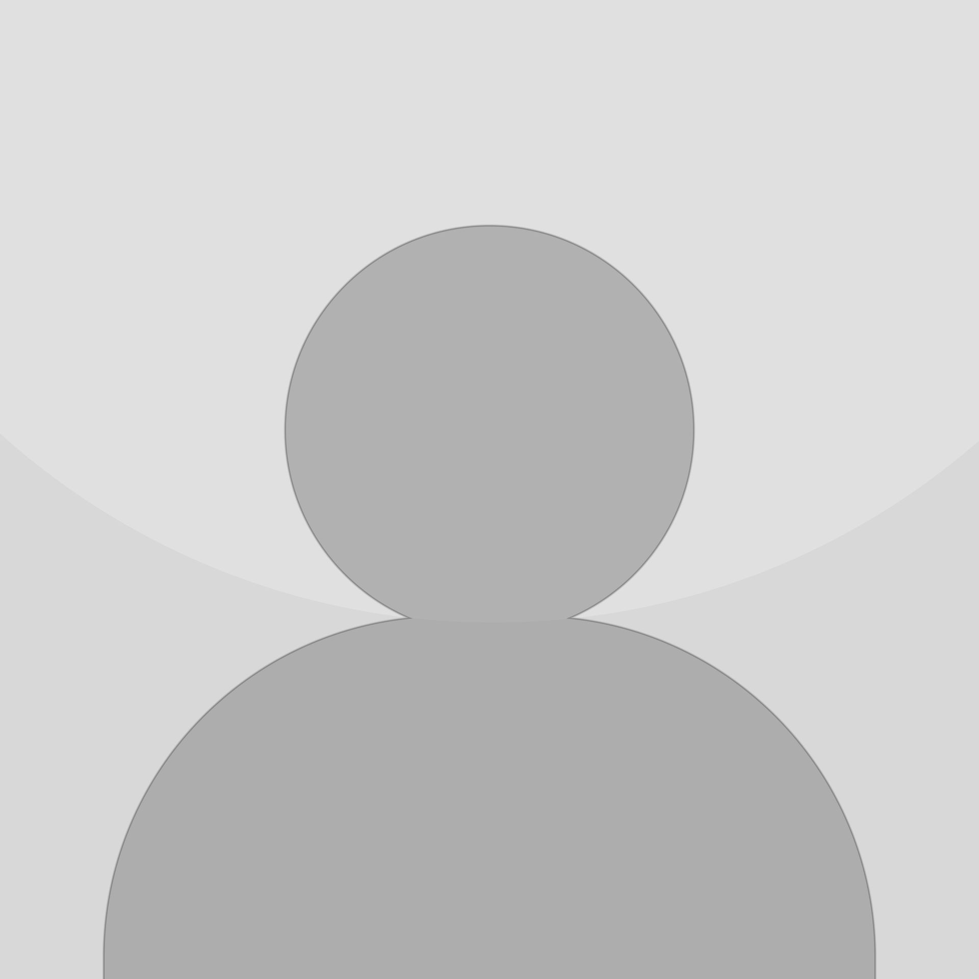 Silhouette of a person with a round head and a broad, rounded body, on a gray background.