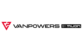 The vanpowers by muon logo is red and black on a white background.