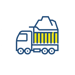 icona di un camion per lo smaltimento di rifiuti DI CASALE PIETRO consorzio unico srl 