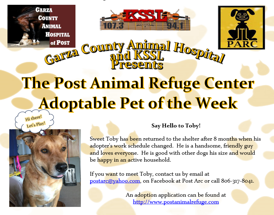 Post Animal Refuge Center, Garza County Animal Hospital, Adopt don't Shop, Animal Rescue