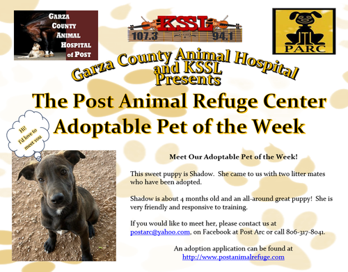 Post Animal Refuge Center, Garza County Animal Hospital, Adopt don't Shop, Animal Rescue