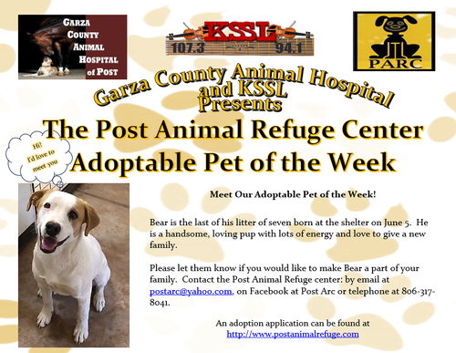 Post Animal Refuge Center, Garza County Animal Hospital, Adopt don't Shop, Animal Rescue