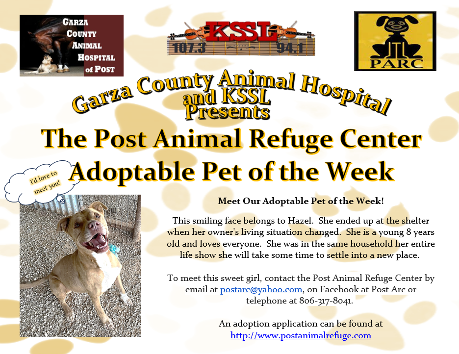 Post Animal Refuge Center, Garza County Animal Hospital, Adopt don't Shop, Animal Rescue