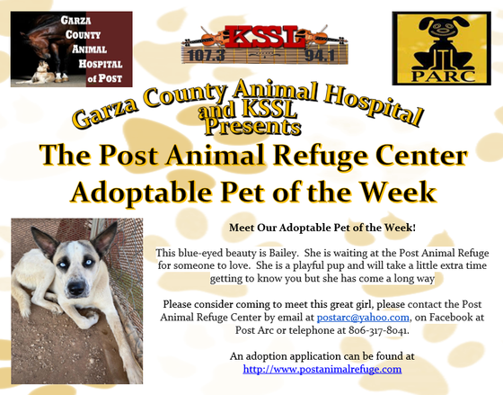 Post Animal Refuge Center, Garza County Animal Hospital, Adopt don't Shop, Animal Rescue