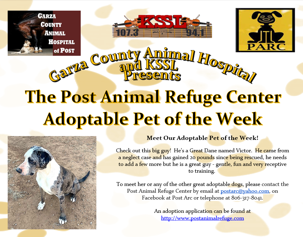 Post Animal Refuge Center, Garza County Animal Hospital, Adopt don't Shop, Animal Rescue