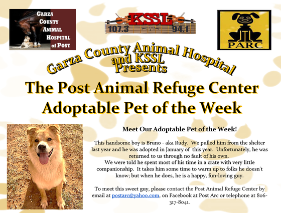 Post Animal Refuge Center, Garza County Animal Hospital, Adopt don't Shop, Animal Rescue