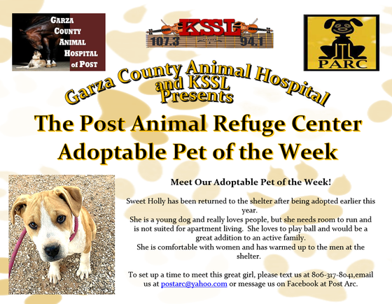 Post Animal Refuge Center, Garza County Animal Hospital, Adopt don't Shop, Animal Rescue