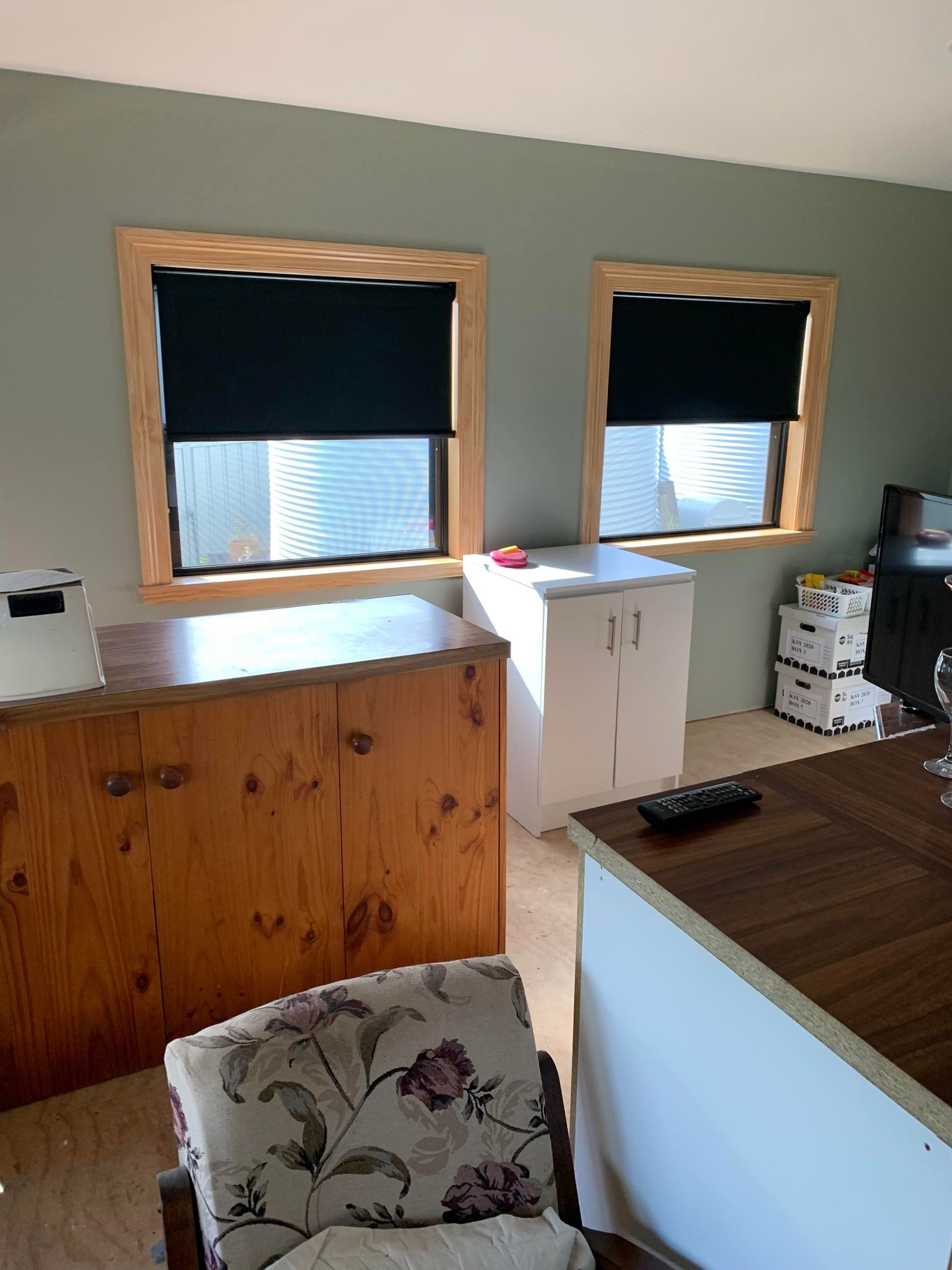 Black Roller Blinds on Windows — Blinds, Awnings & Shutters in South West Rocks, NSW