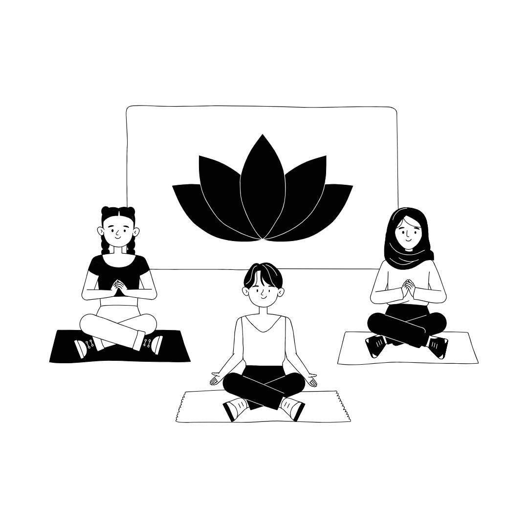 Eine Gruppe von Frauen macht Yoga