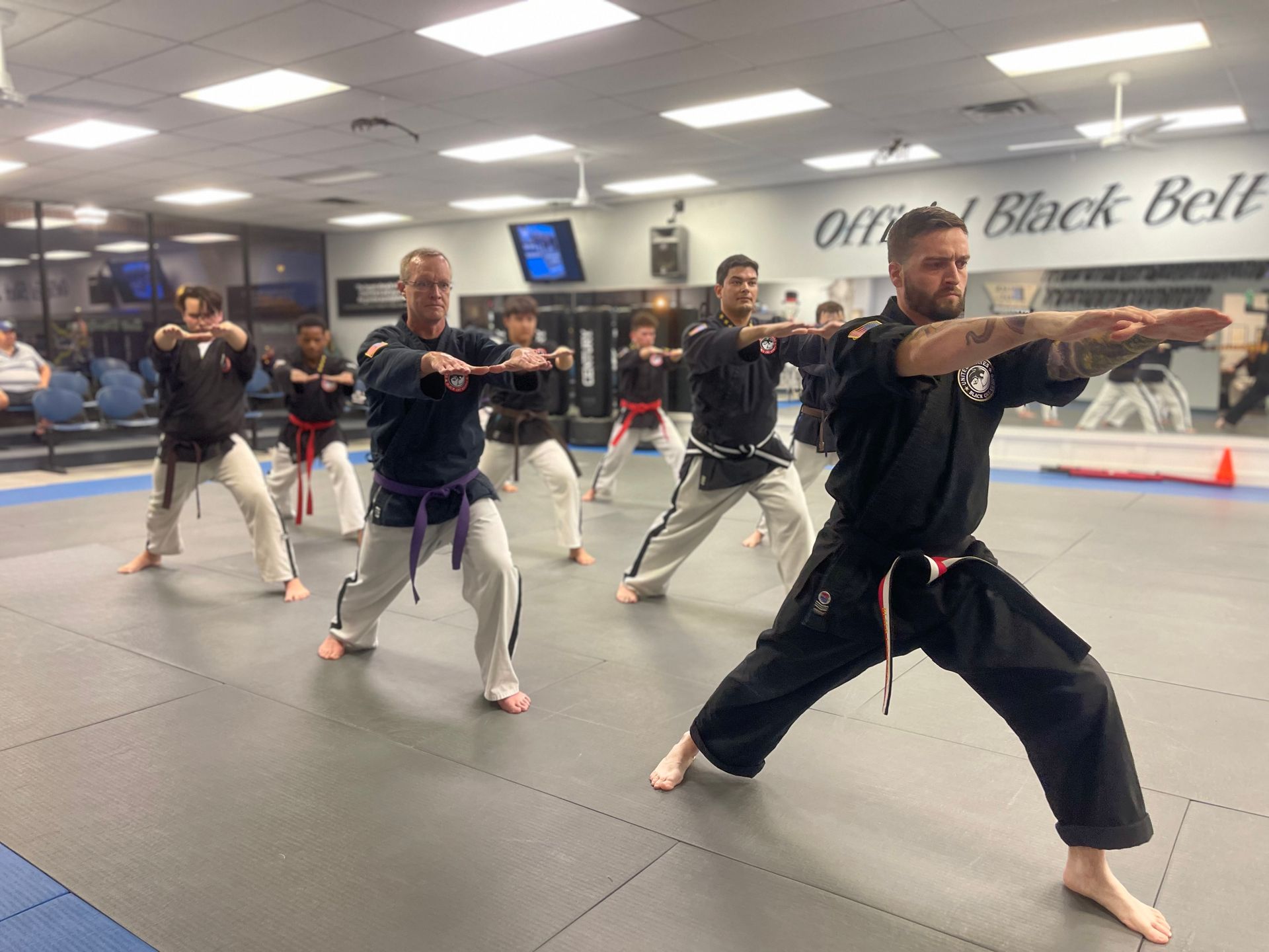 a girl practicing fitness kickboxing