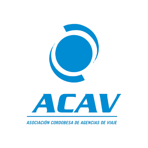 Blue ACAV logo: abstract shape above