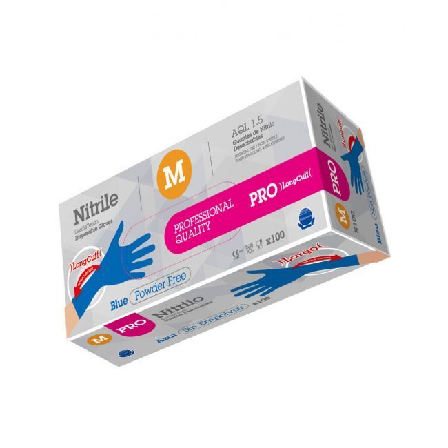 Nitrile PRO long cuff 8.8G blauw