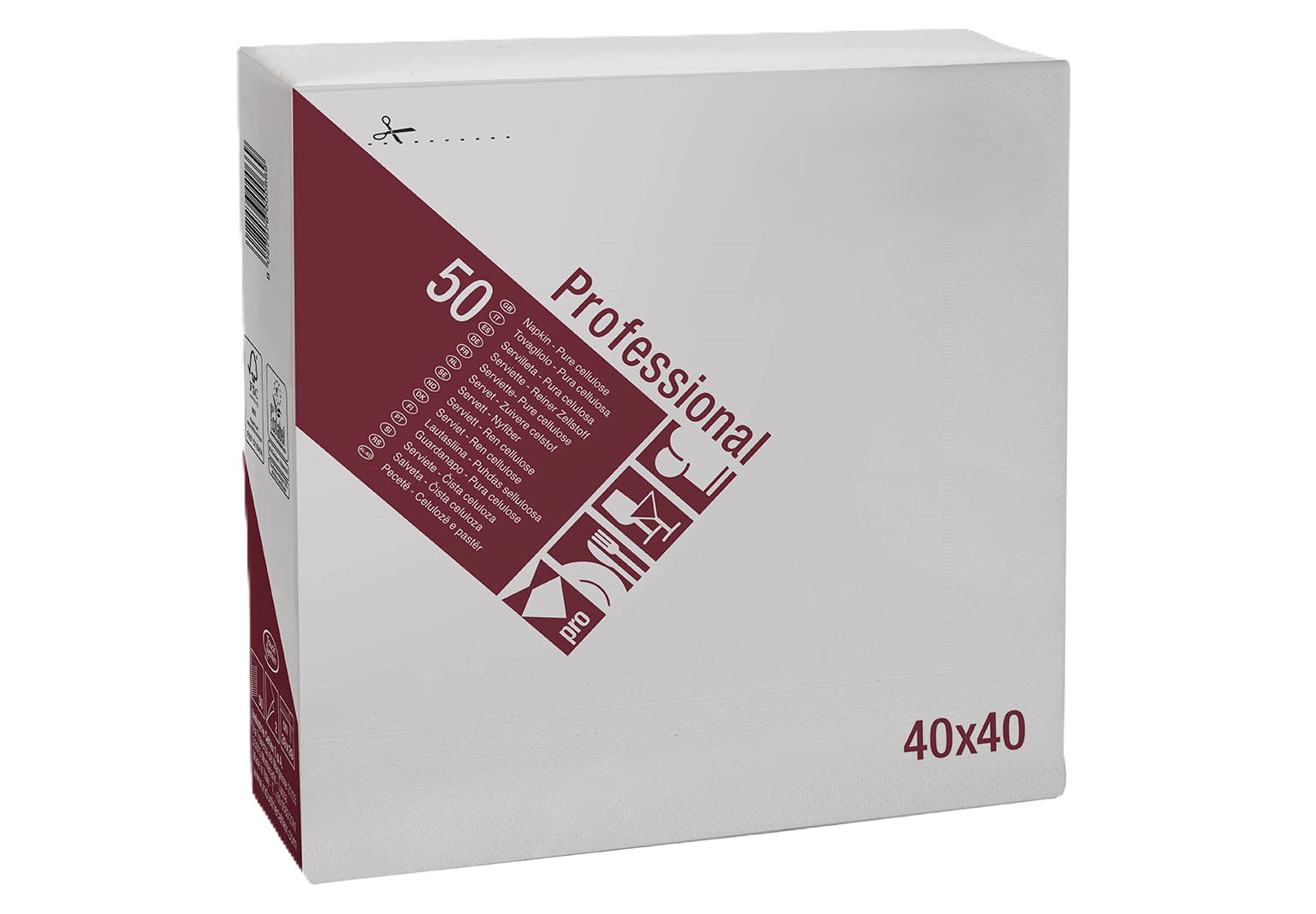 Witte Servetten Exclusief 40 x 40 cm 1/4 vouw