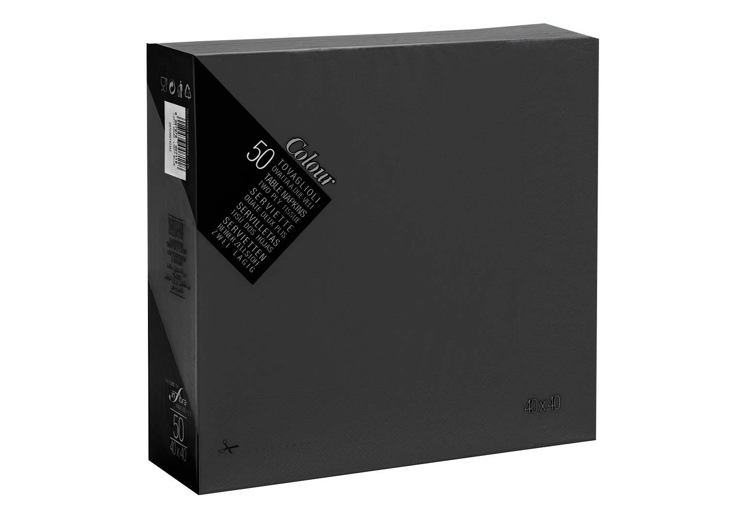 Zwarte Servetten Exclusief 40 x 40 cm 1/4 vouw
