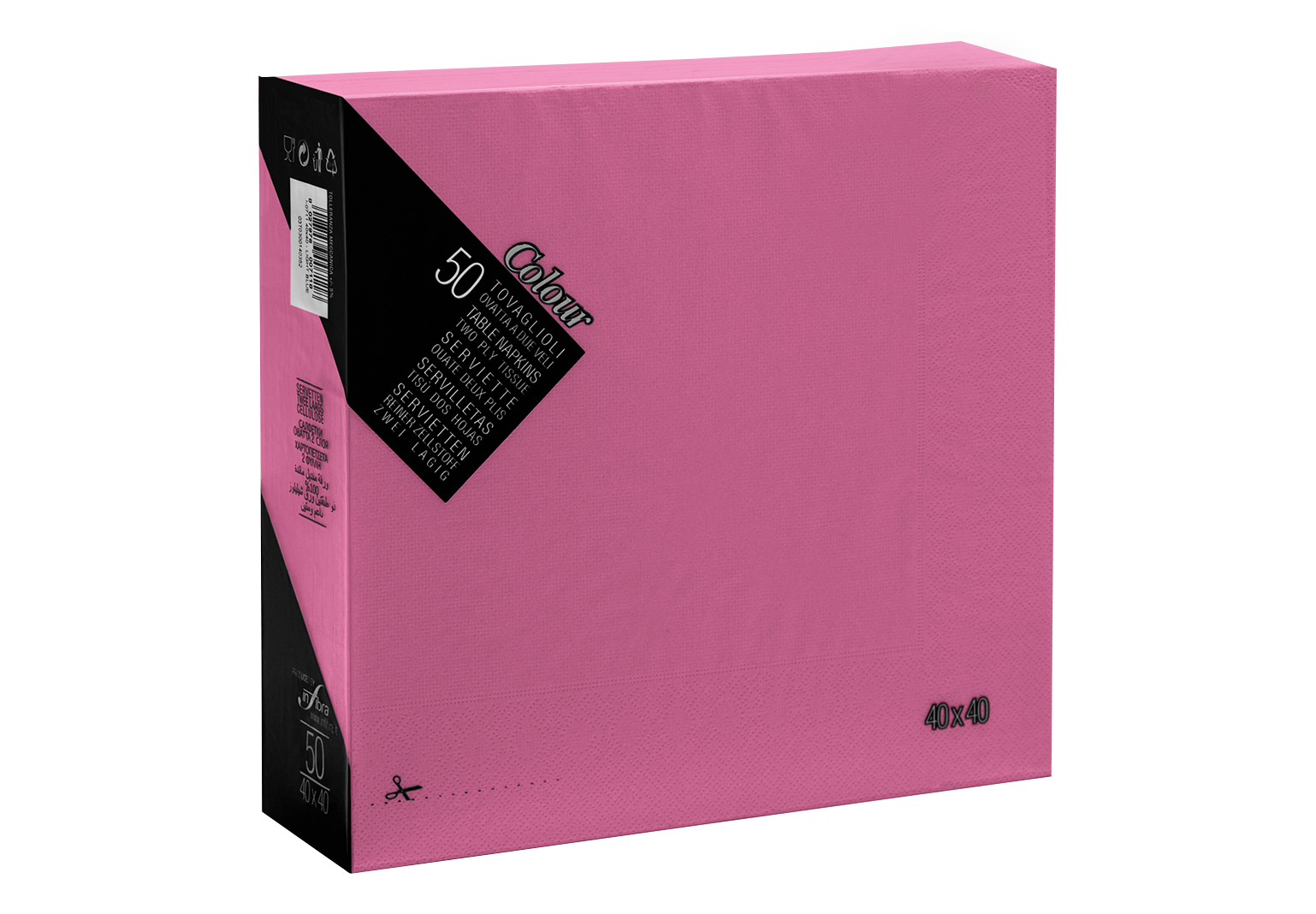 Roze Servetten 40x40cm 1/4 vouw