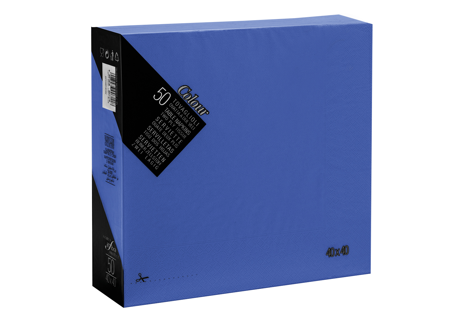 Blauwe Servetten 40x40cm 1/4 vouw