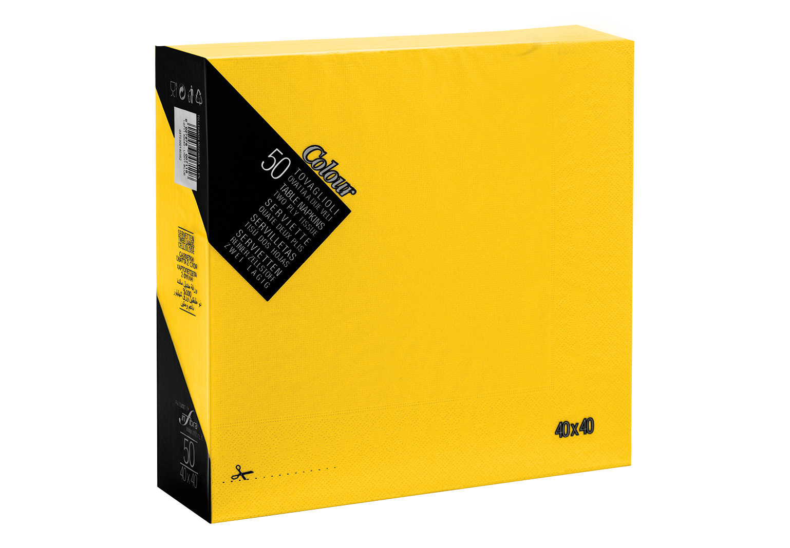 Gele Servetten 40x40cm 1/4 vouw