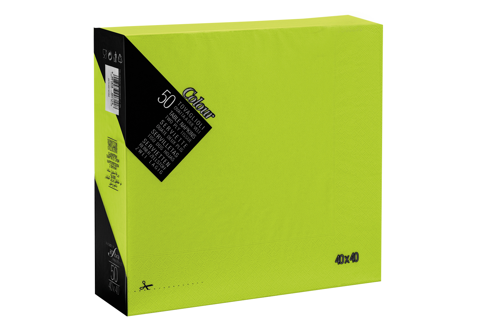Lime Groene Servetten 40x40cm 1/4 vouw
