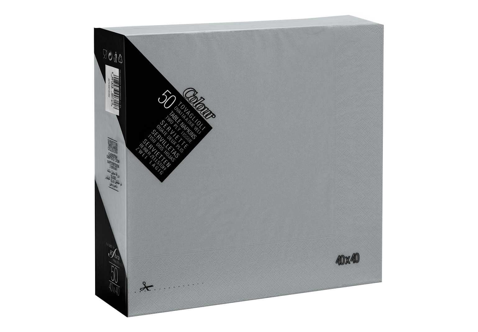 Grijze Servetten Exclusief 40 x 40 cm 1/4 vouw