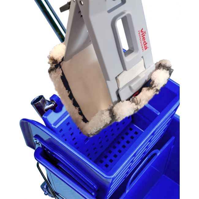 Enkele rolemmer met twee compartimenten en pers, blauw