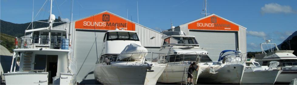 Sounds Marine boat yard in Waikawa Marina, Picton