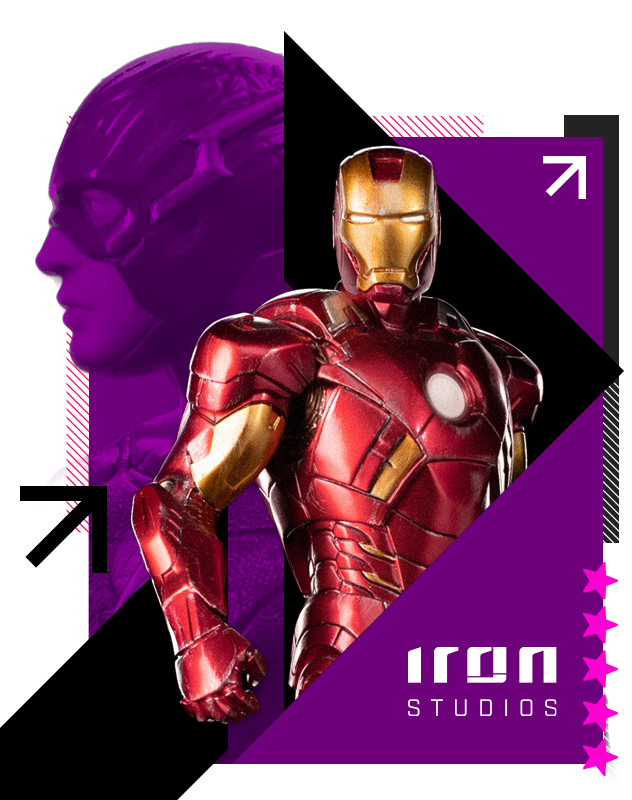 Uma foto do homem de ferro da iron studios