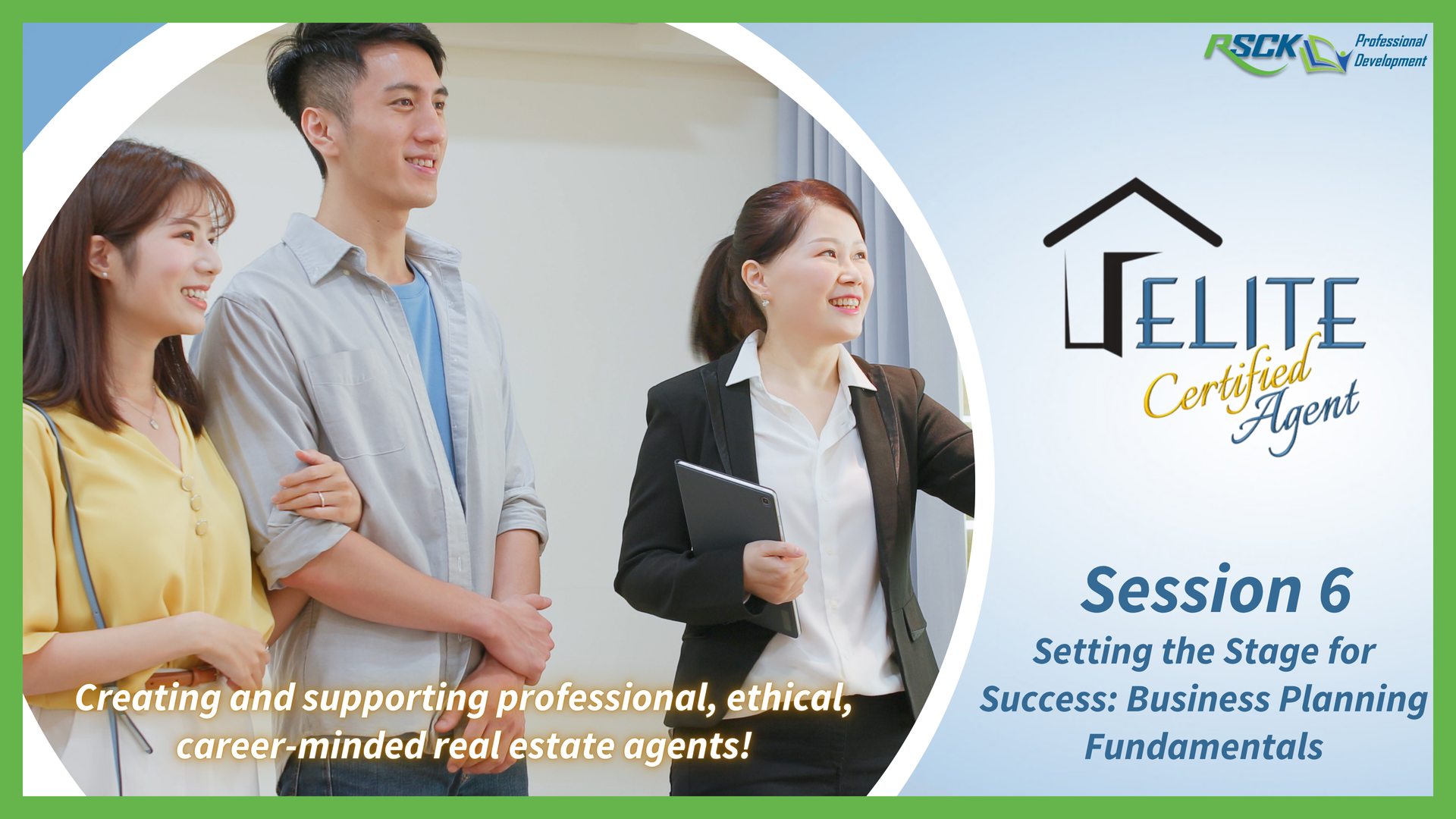 Professional training session for real estate agents titled 