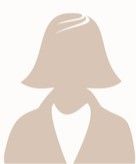 A simple, solid light brown silhouette icon of a person wearing a collared top with a bob-style haircut.