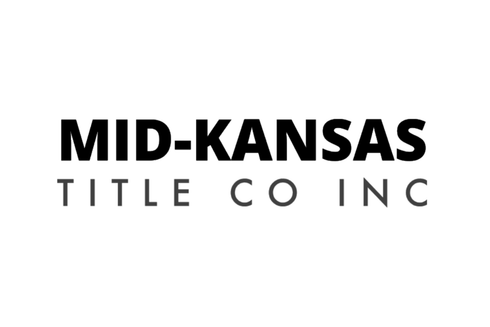 Logo for Mid-Kansas Title Co Inc in black and grey text on a white background.
