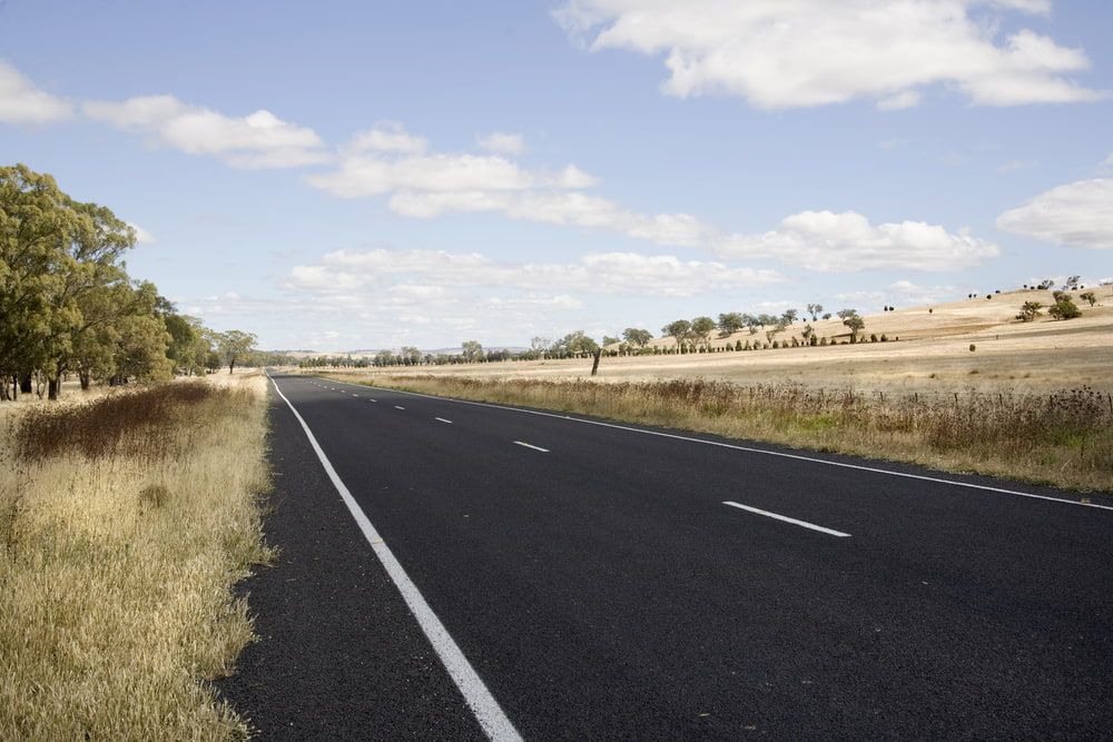 An Empty Road With Trees On The Side Of It — L & S Wirth Painting in Dubbo, NSW